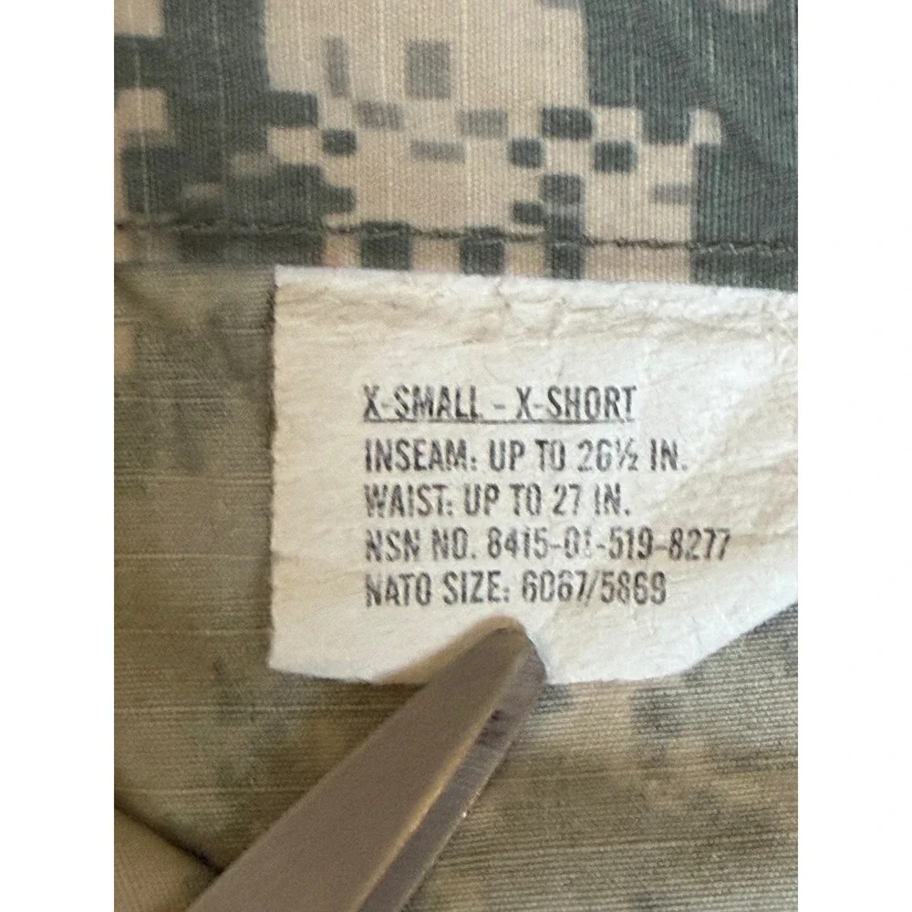 US Military Digital Camo Cargo Pants‎ X-Small X-Short NSN 8415-01-519-8277